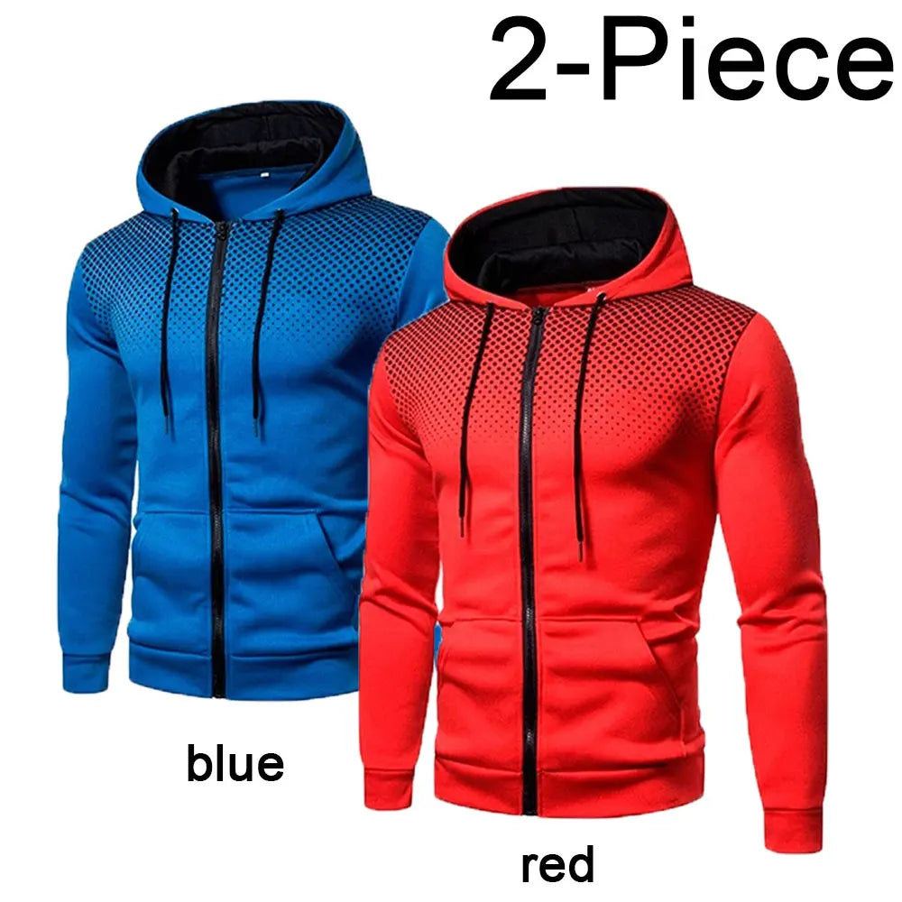 Men's Hoodie Zipper Pocket Polka Pot Print Hoodie Sweatshirt Sport Outdoor Casual Everyday Hoodie Slim Fit Sweatshirt