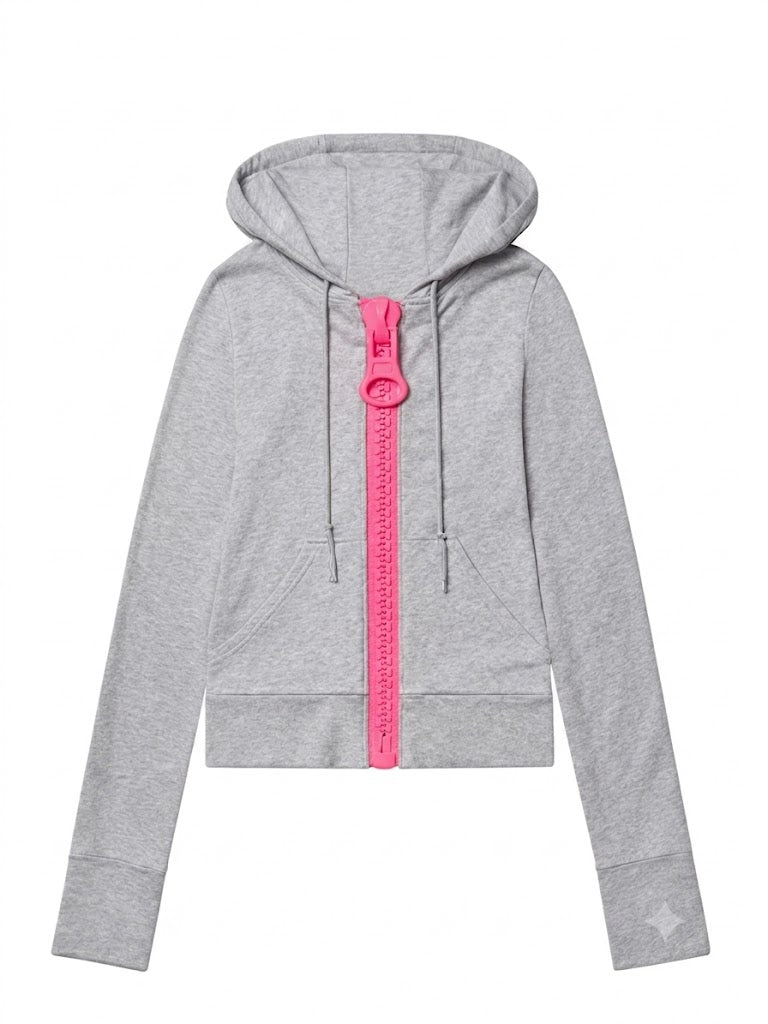 Women's Oversized Big Zipper Hoodie – Streetwear Sweatshirt