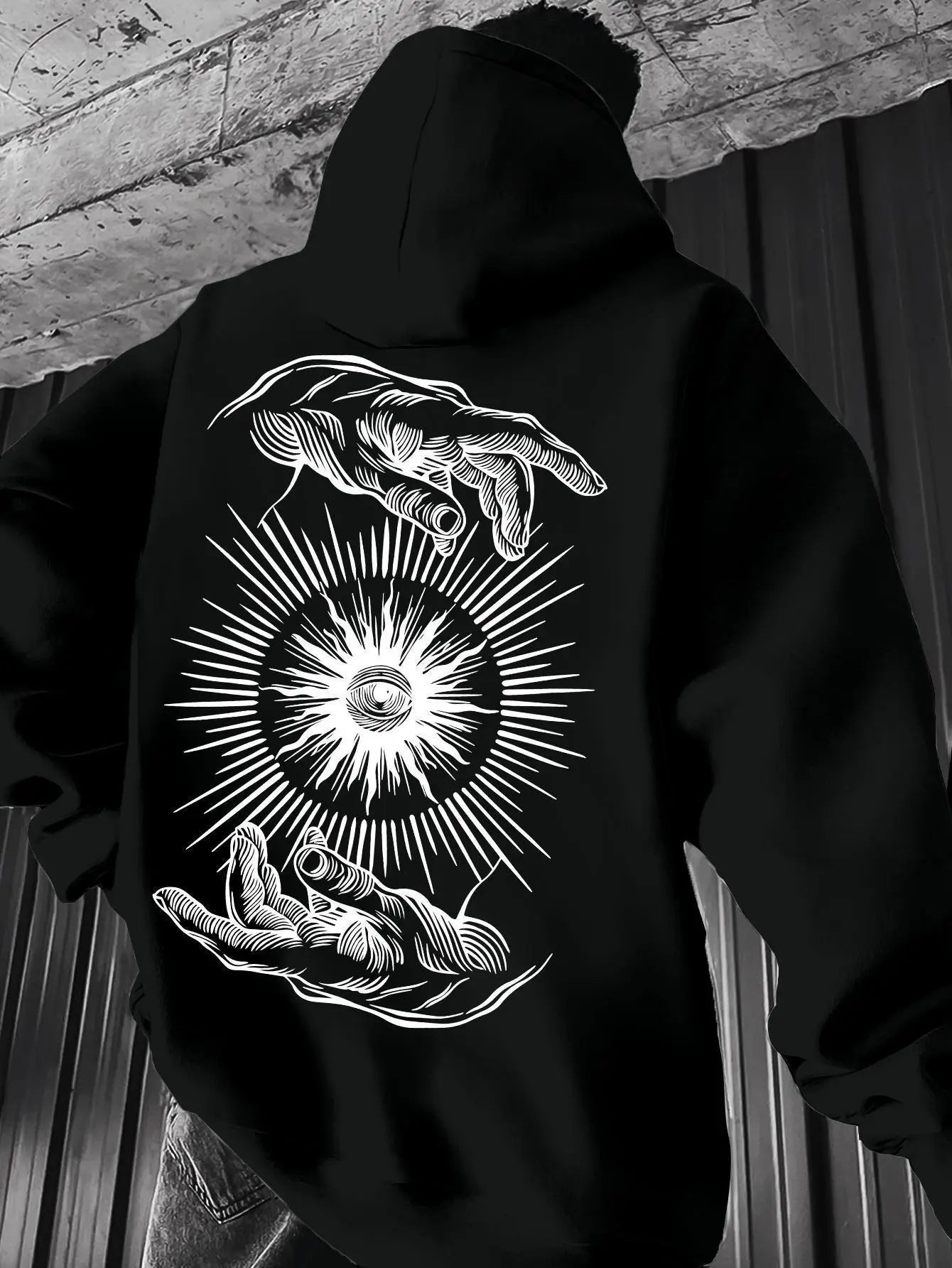 Handprint Hoodie for Men | Hip-Hop Streetwear Urban Style