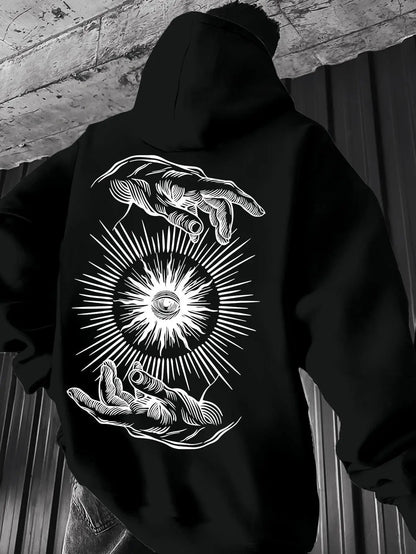 Handprint Hoodie for Men | Hip-Hop Streetwear Urban Style