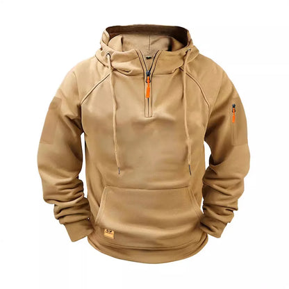 2025 New Men's Keep Warm Hoodie Streetwear Jacket Long Sleeve Sweatshirts Zipper Hooded Pullover Male Running Hooded Sweatshirt