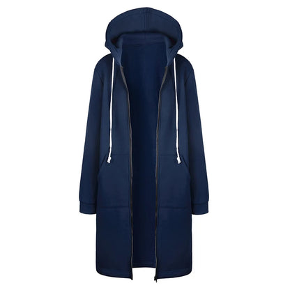 Women's Oversized Fleece Hoodie Jacket – Warm Zip-Up Hooded Sweatshirt