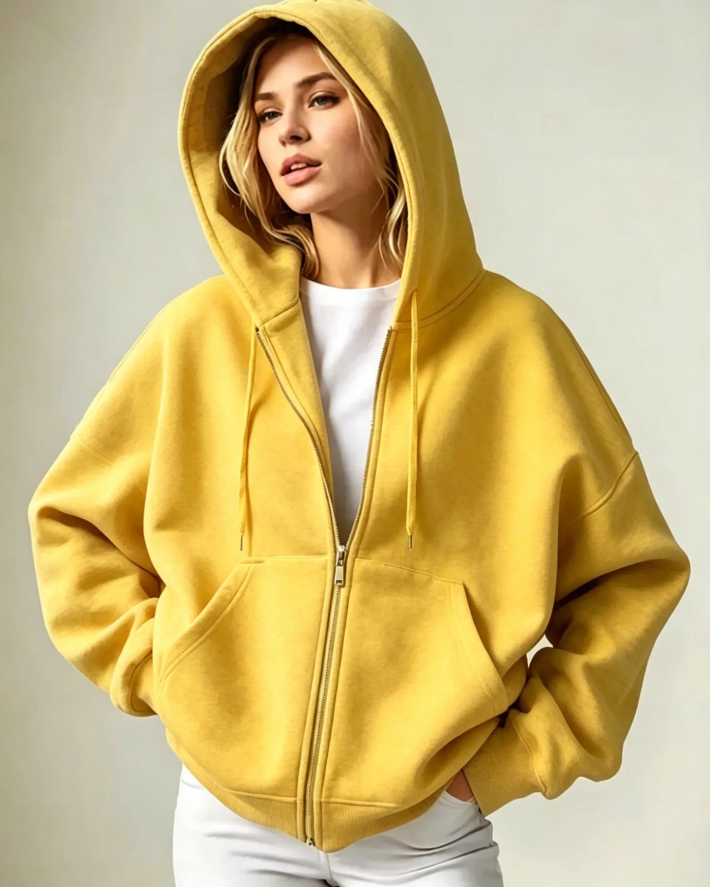 Women's Full Zip Hoodie – Soft Casual Hooded Jacket with Pockets