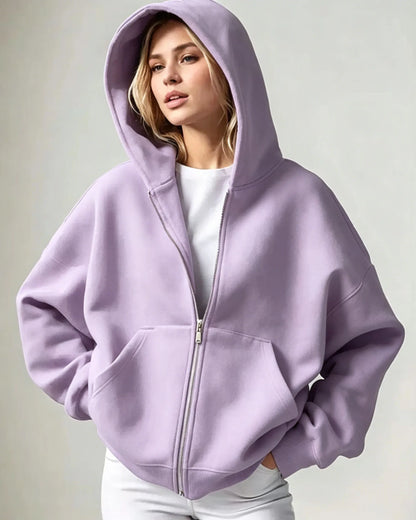 Women's Full Zip Hoodie – Soft Casual Hooded Jacket with Pockets