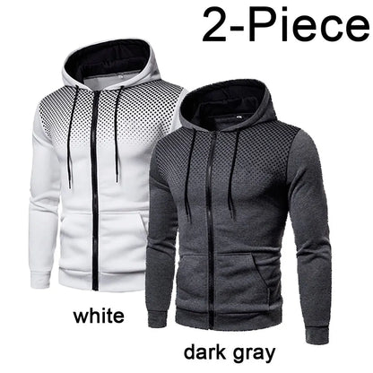 Men's Hoodie Zipper Pocket Polka Pot Print Hoodie Sweatshirt Sport Outdoor Casual Everyday Hoodie Slim Fit Sweatshirt
