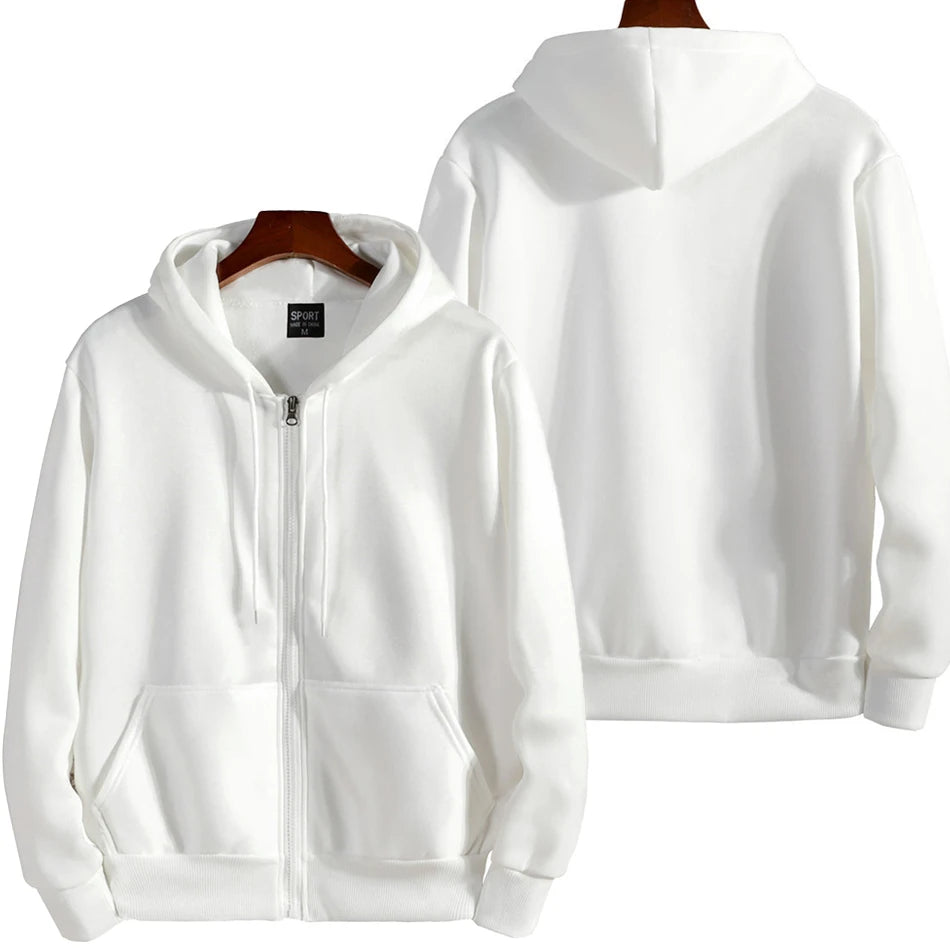 2025 New Fashion Zipper Hoodies Women/Men Fashion Long Sleeve Hooded Sweatshirt Casual Autumn Winter Sportwear Solid Clothes