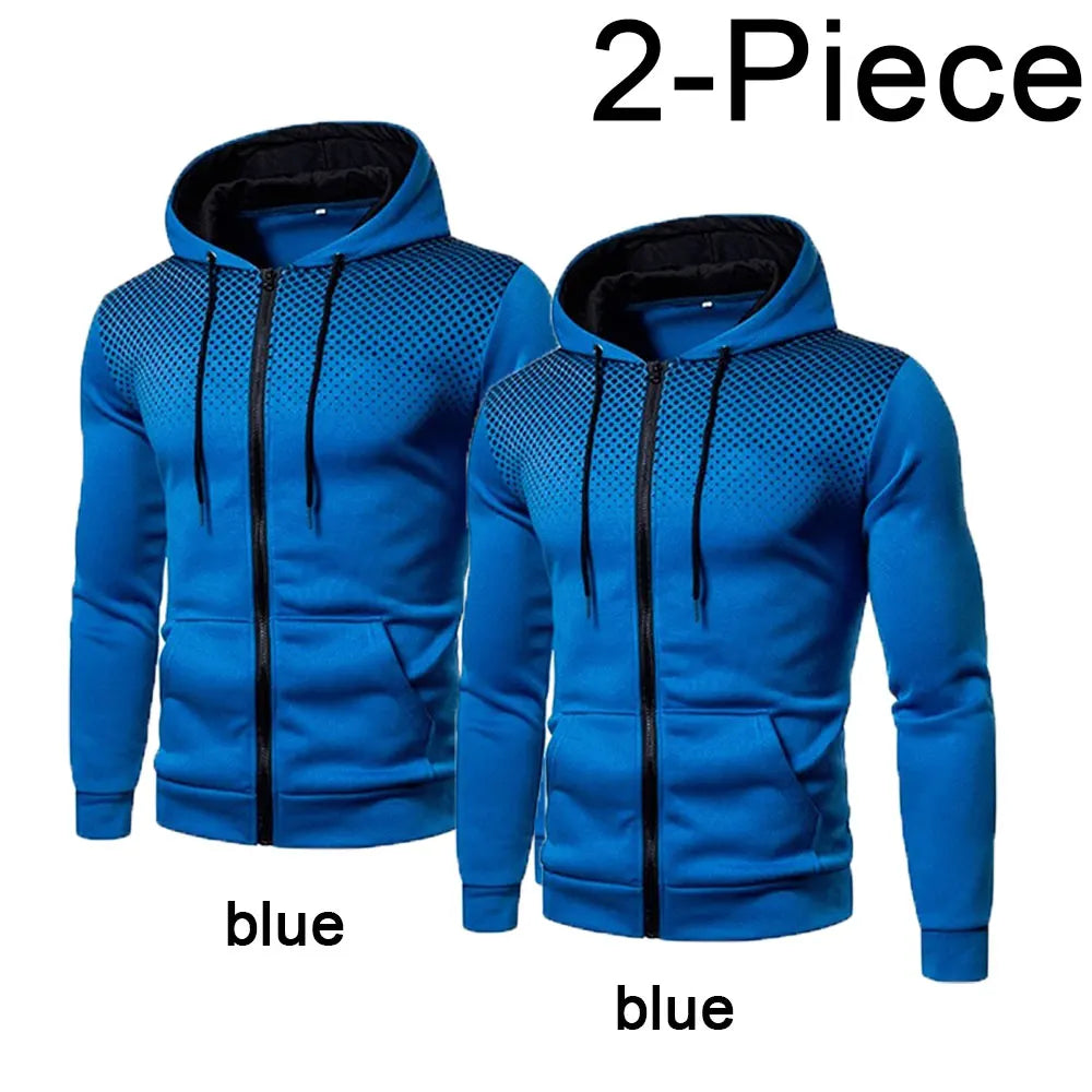 Men's Hoodie Zipper Pocket Polka Pot Print Hoodie Sweatshirt Sport Outdoor Casual Everyday Hoodie Slim Fit Sweatshirt