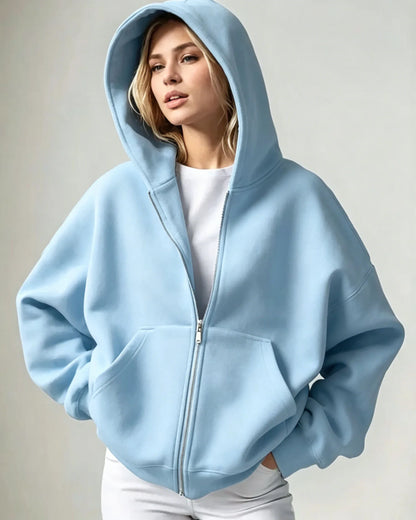 Women's Full Zip Hoodie – Soft Casual Hooded Jacket with Pockets