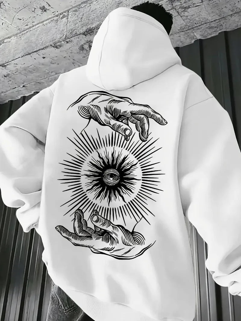 Handprint Hoodie for Men | Hip-Hop Streetwear Urban Style