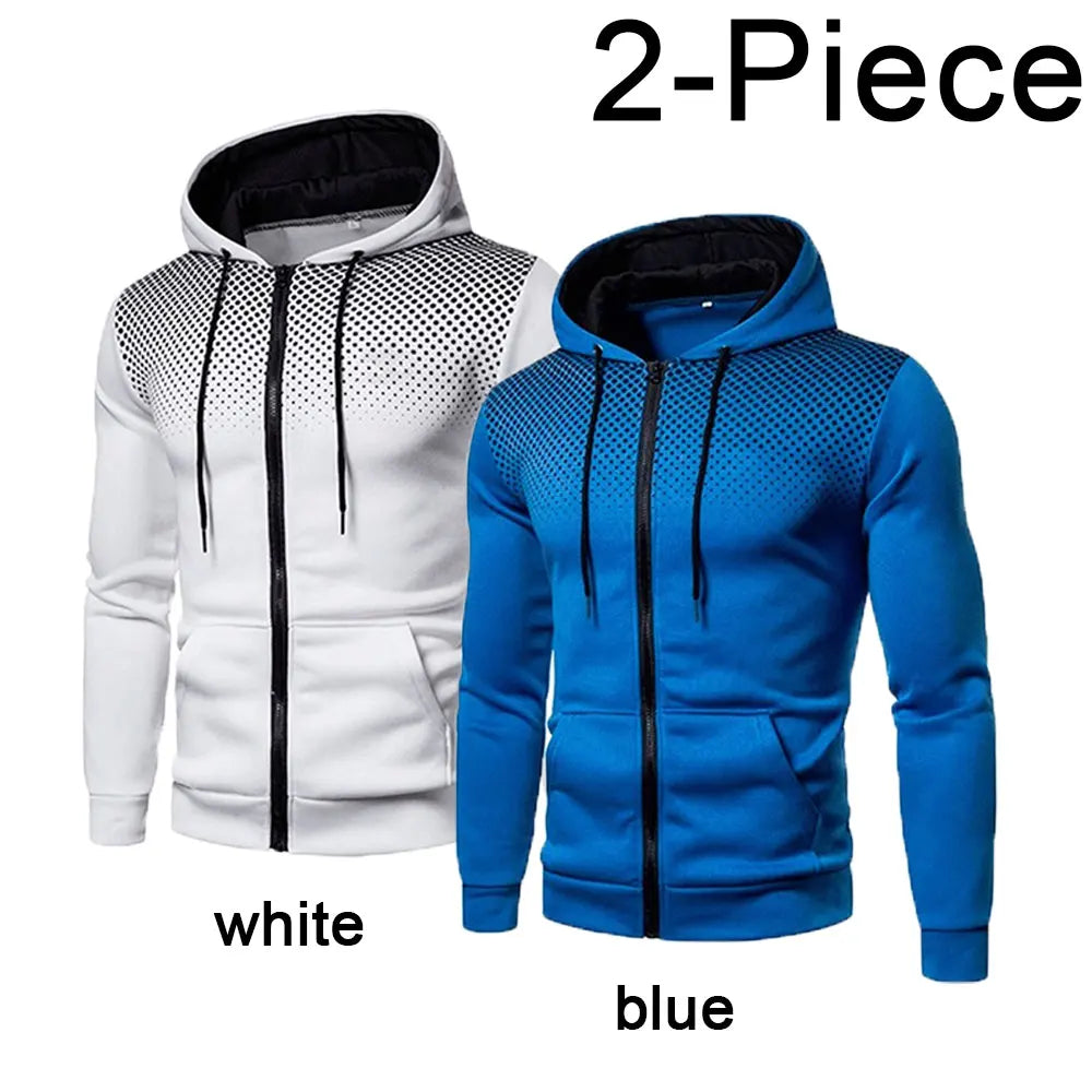 Men's Hoodie Zipper Pocket Polka Pot Print Hoodie Sweatshirt Sport Outdoor Casual Everyday Hoodie Slim Fit Sweatshirt
