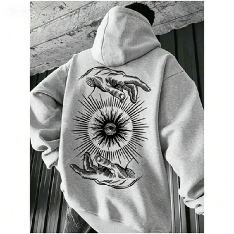Handprint Hoodie for Men | Hip-Hop Streetwear Urban Style