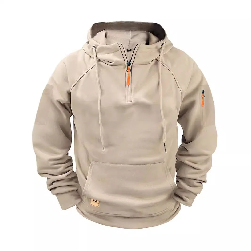 2025 New Men's Keep Warm Hoodie Streetwear Jacket Long Sleeve Sweatshirts Zipper Hooded Pullover Male Running Hooded Sweatshirt