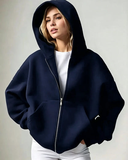 Women's Full Zip Hoodie – Soft Casual Hooded Jacket with Pockets