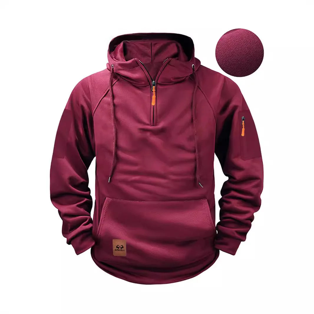 2025 New Men's Keep Warm Hoodie Streetwear Jacket Long Sleeve Sweatshirts Zipper Hooded Pullover Male Running Hooded Sweatshirt