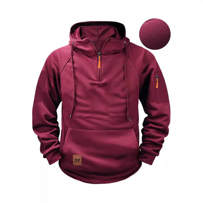 2025 New Men's Keep Warm Hoodie Streetwear Jacket Long Sleeve Sweatshirts Zipper Hooded Pullover Male Running Hooded Sweatshirt