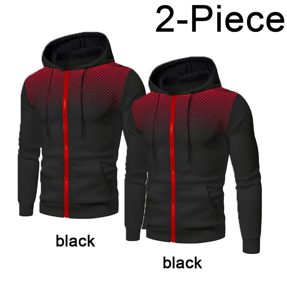 Men's Hoodie Zipper Pocket Polka Pot Print Hoodie Sweatshirt Sport Outdoor Casual Everyday Hoodie Slim Fit Sweatshirt