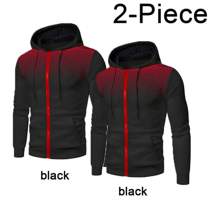 Men's Hoodie Zipper Pocket Polka Pot Print Hoodie Sweatshirt Sport Outdoor Casual Everyday Hoodie Slim Fit Sweatshirt