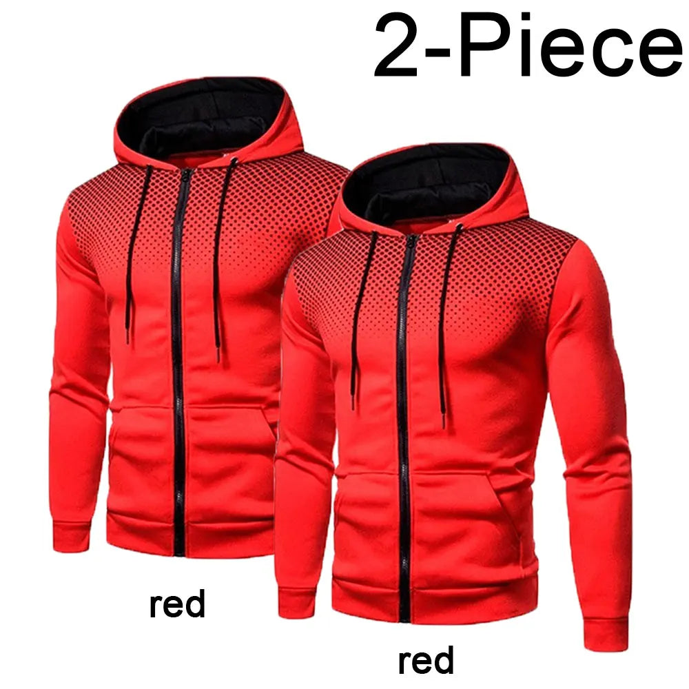Men's Hoodie Zipper Pocket Polka Pot Print Hoodie Sweatshirt Sport Outdoor Casual Everyday Hoodie Slim Fit Sweatshirt