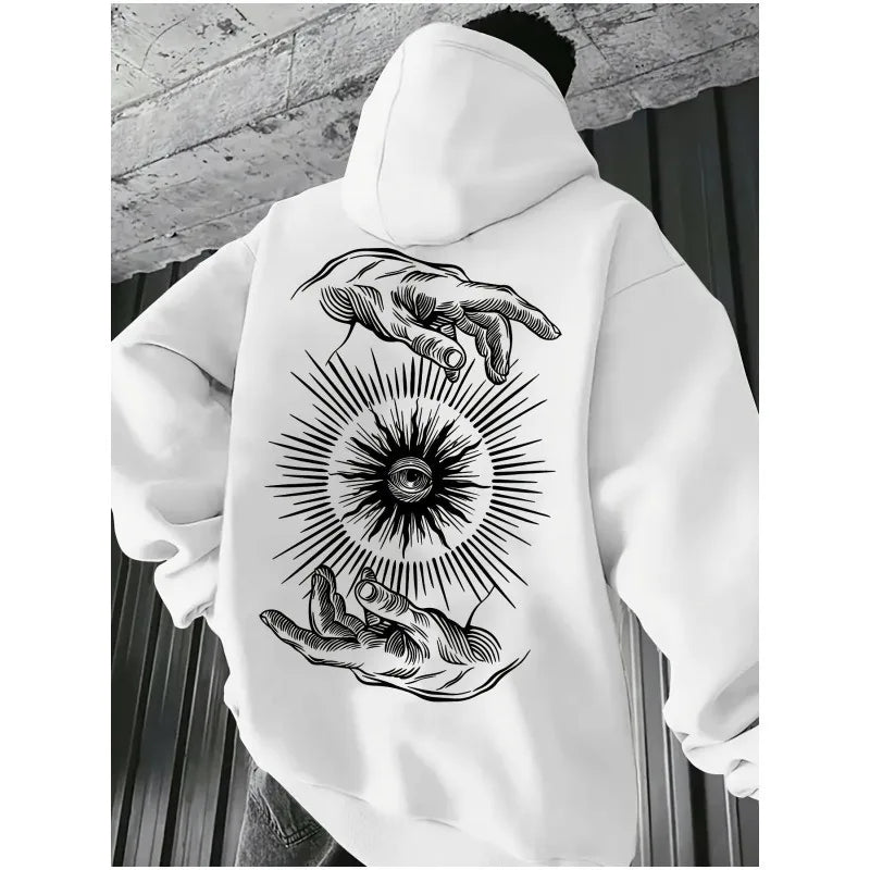 Handprint Hoodie for Men | Hip-Hop Streetwear Urban Style