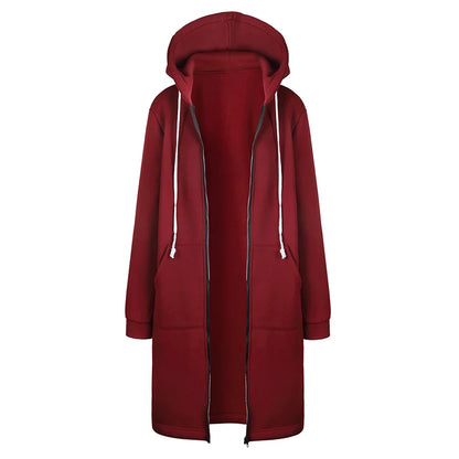 Women's Oversized Fleece Hoodie Jacket – Warm Zip-Up Hooded Sweatshirt