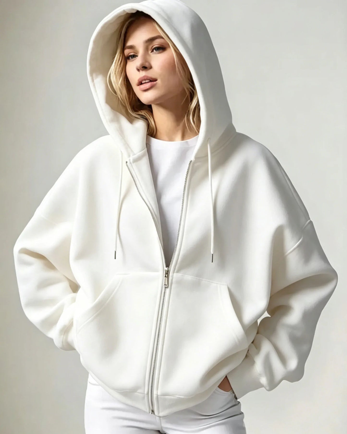 Women's Full Zip Hoodie – Soft Casual Hooded Jacket with Pockets