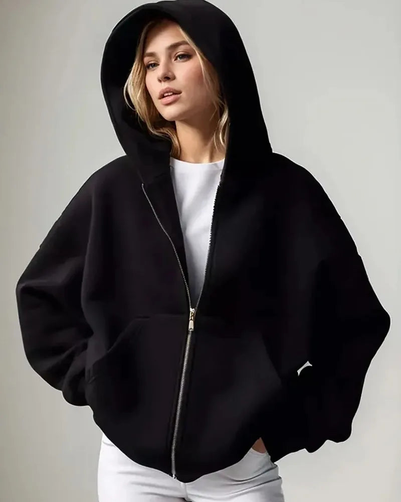 Women's Full Zip Hoodie – Soft Casual Hooded Jacket with Pockets