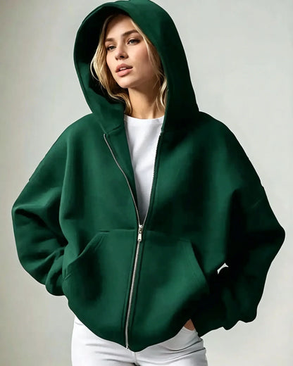 Women's Full Zip Hoodie – Soft Casual Hooded Jacket with Pockets