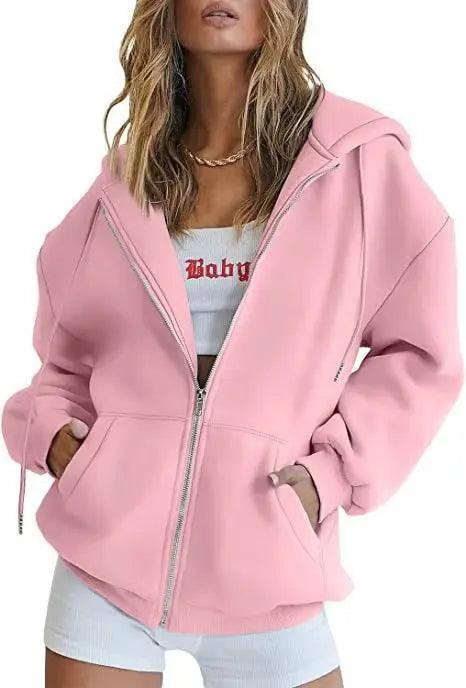 Women's Full Zip Hoodie – Soft Casual Hooded Jacket with Pockets