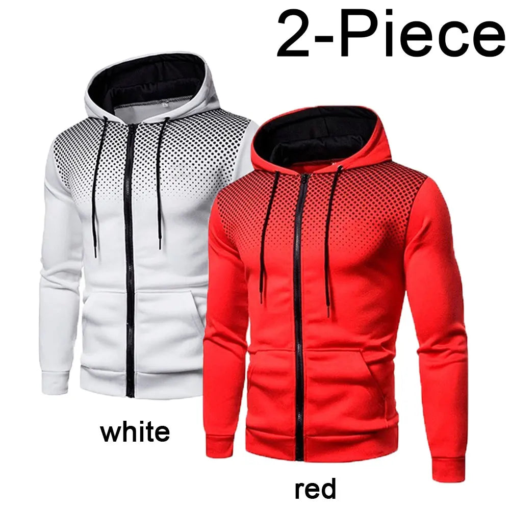 Men's Hoodie Zipper Pocket Polka Pot Print Hoodie Sweatshirt Sport Outdoor Casual Everyday Hoodie Slim Fit Sweatshirt