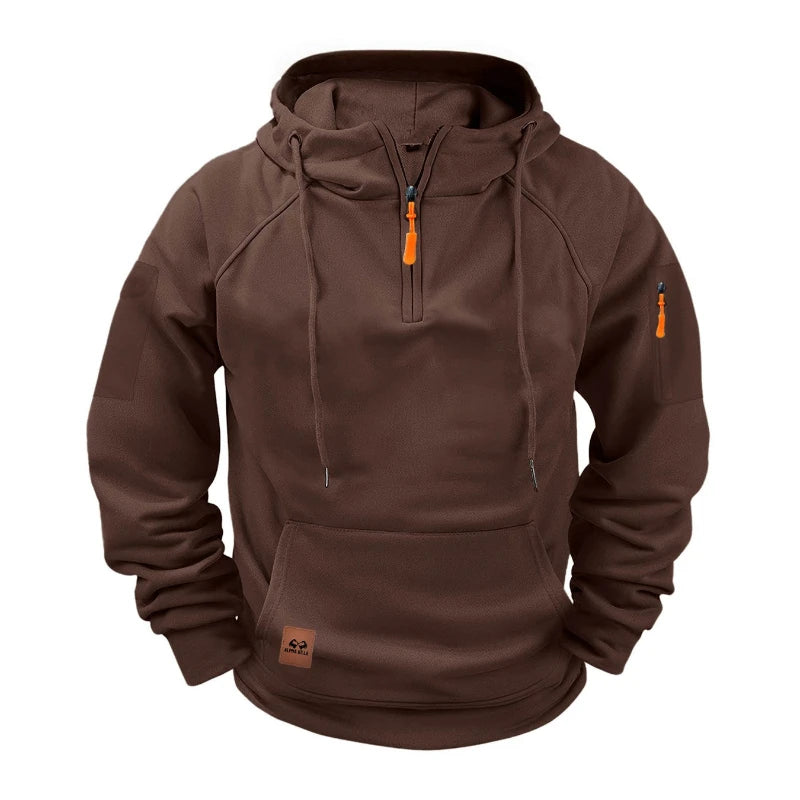 2025 New Men's Keep Warm Hoodie Streetwear Jacket Long Sleeve Sweatshirts Zipper Hooded Pullover Male Running Hooded Sweatshirt