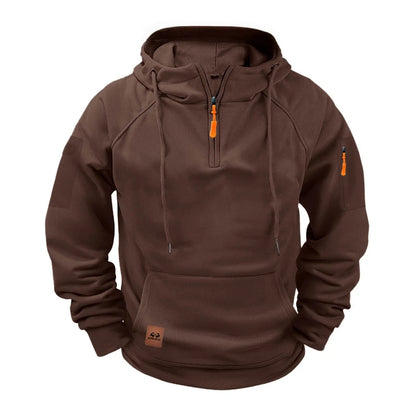 2025 New Men's Keep Warm Hoodie Streetwear Jacket Long Sleeve Sweatshirts Zipper Hooded Pullover Male Running Hooded Sweatshirt