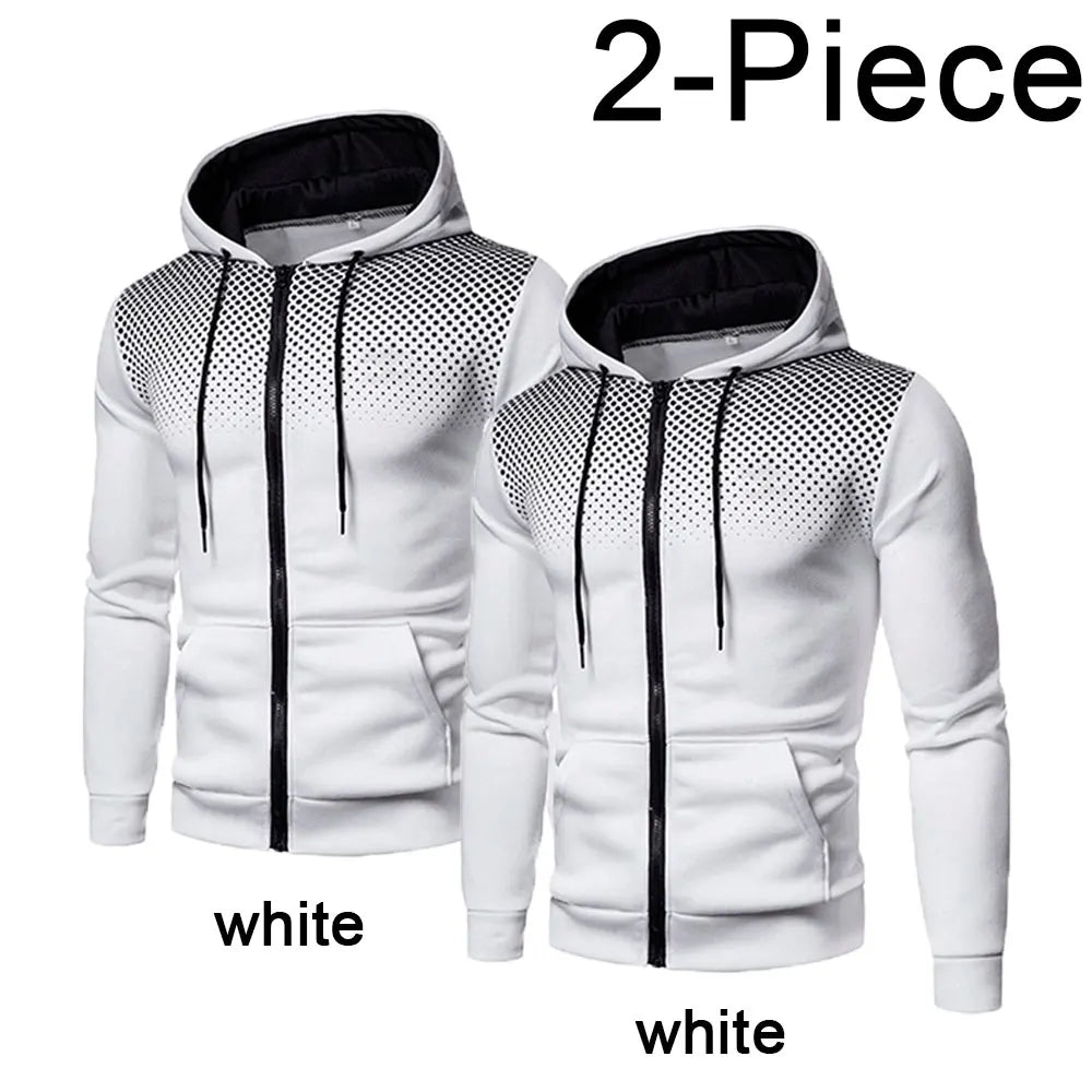 Men's Hoodie Zipper Pocket Polka Pot Print Hoodie Sweatshirt Sport Outdoor Casual Everyday Hoodie Slim Fit Sweatshirt