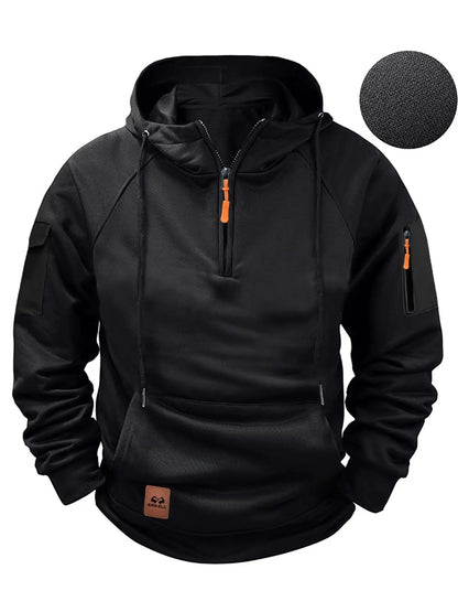 2025 New Men's Keep Warm Hoodie Streetwear Jacket Long Sleeve Sweatshirts Zipper Hooded Pullover Male Running Hooded Sweatshirt