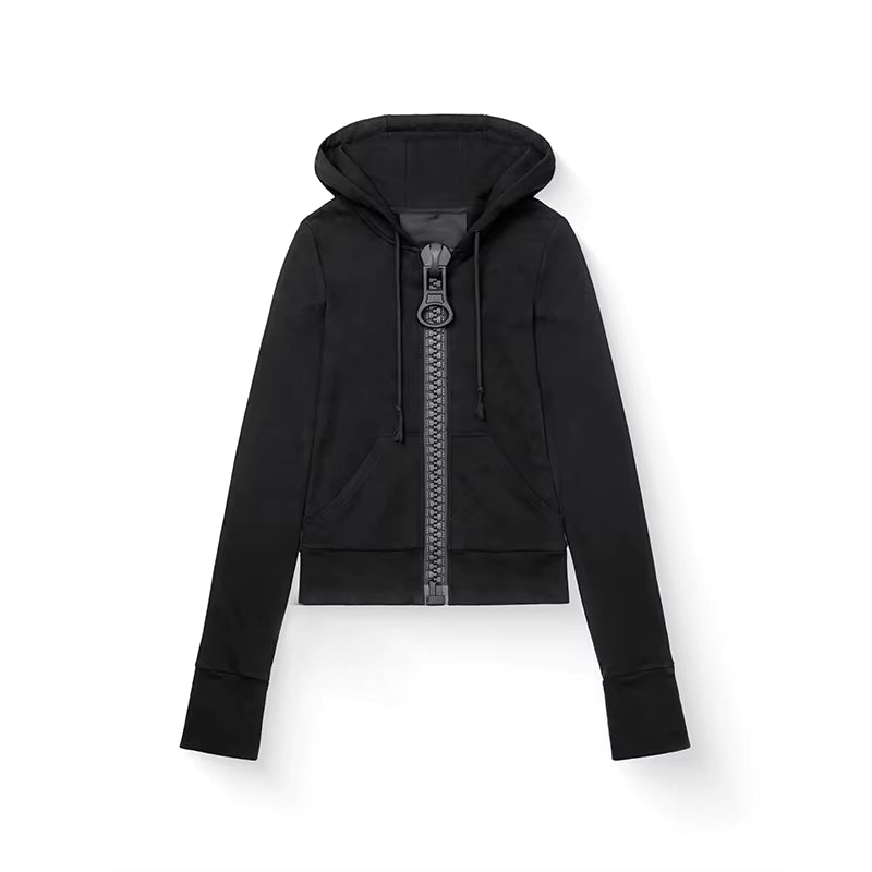 Women's Oversized Big Zipper Hoodie – Streetwear Sweatshirt