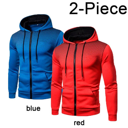 Men's Hoodie Zipper Pocket Polka Pot Print Hoodie Sweatshirt Sport Outdoor Casual Everyday Hoodie Slim Fit Sweatshirt