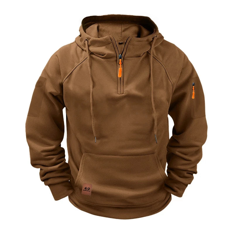 2025 New Men's Keep Warm Hoodie Streetwear Jacket Long Sleeve Sweatshirts Zipper Hooded Pullover Male Running Hooded Sweatshirt