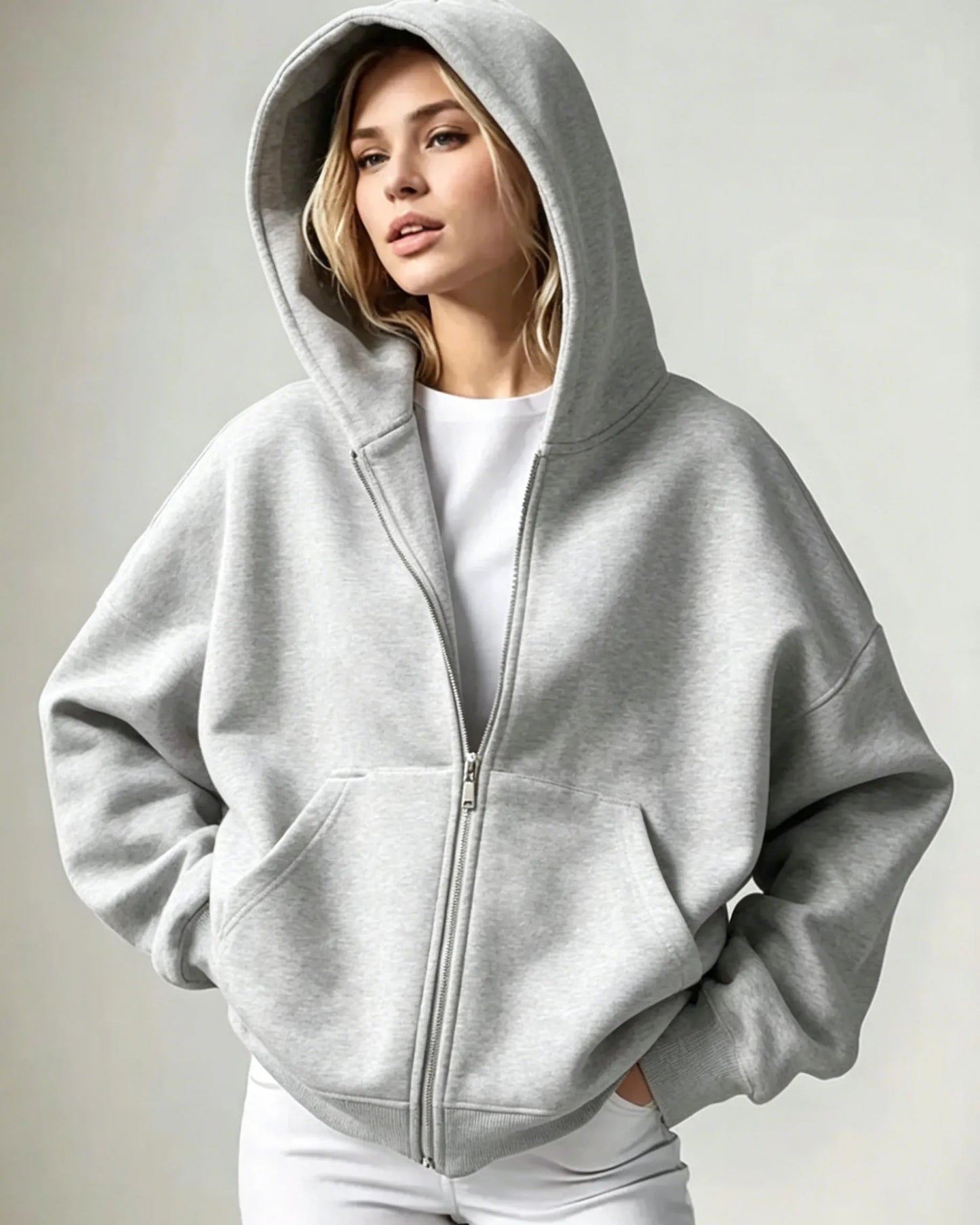 Women's Full Zip Hoodie – Soft Casual Hooded Jacket with Pockets