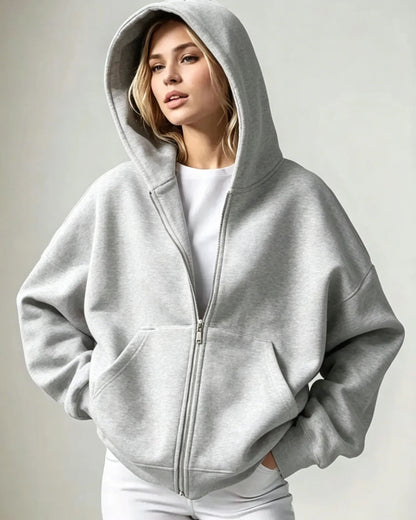 Women's Full Zip Hoodie – Soft Casual Hooded Jacket with Pockets
