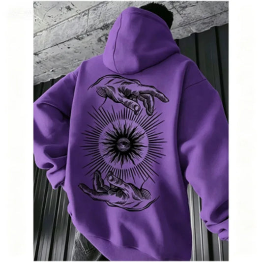 Handprint Hoodie for Men | Hip-Hop Streetwear Urban Style