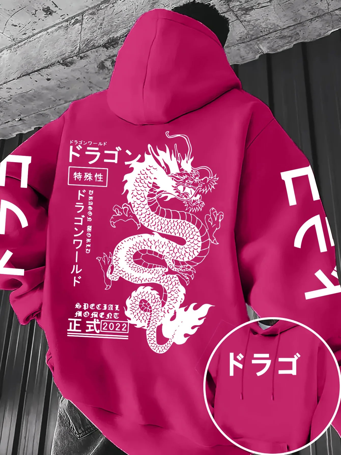 European and American men's autumn personalized dragon letter print comfortable and soft hooded sweatshirt outdoor street top