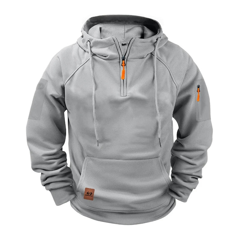 2025 New Men's Keep Warm Hoodie Streetwear Jacket Long Sleeve Sweatshirts Zipper Hooded Pullover Male Running Hooded Sweatshirt