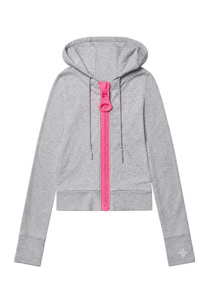 Women's Oversized Big Zipper Hoodie – Streetwear Sweatshirt